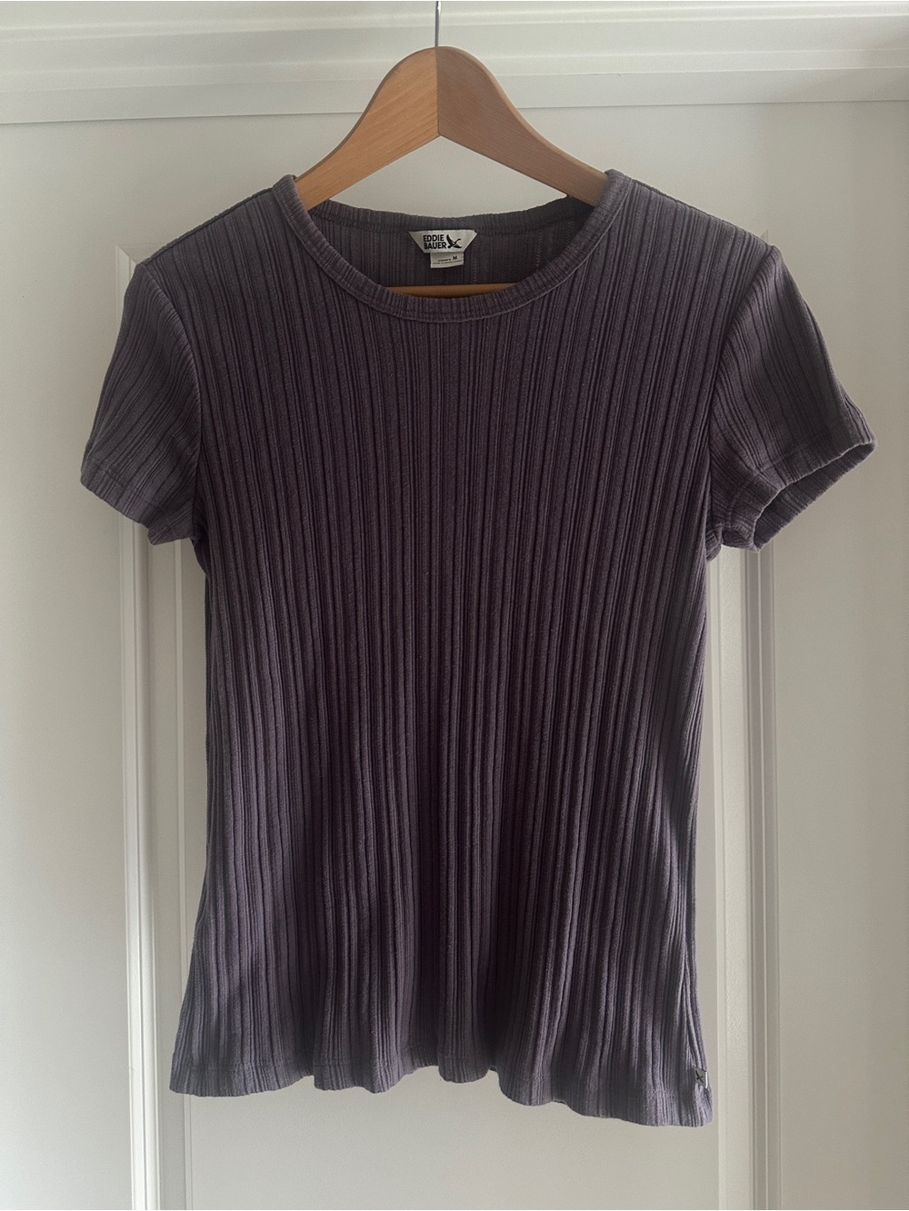 Eddie Bauer Ribbed Short-Sleeve Tee in Deep Charcoal